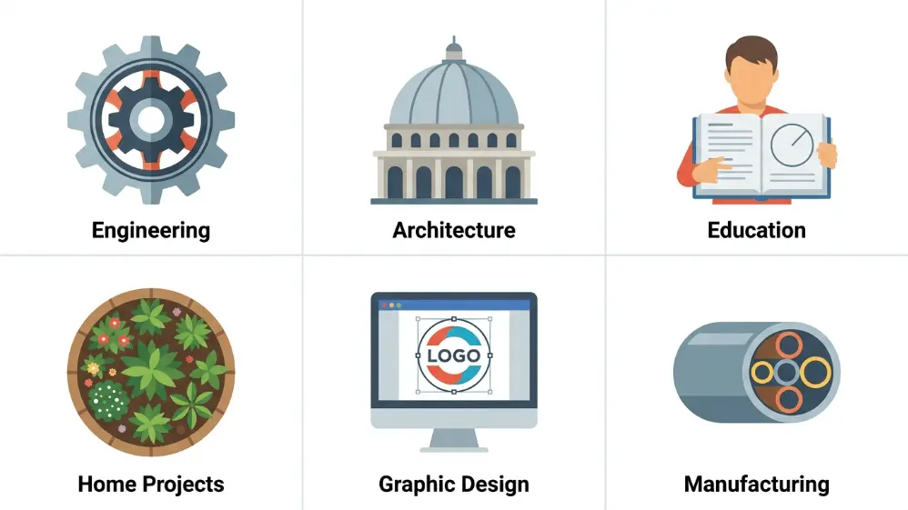 Real-world applications of circle calculations: engineering, architecture, education, design